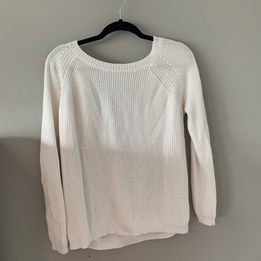 White Low Back Sweater